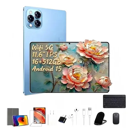 Tablet 11.6 Android 15 16gb 512gb Kit Completo Azul Celeste