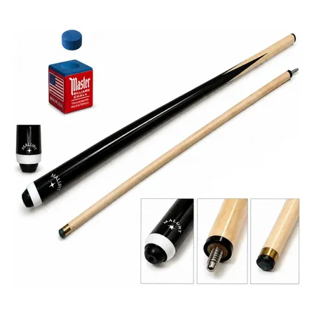 Taco Sinuca Profissional Malurt Garfado 1,45m Madeira Maple Preto Garfado