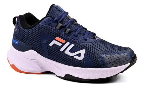 Tênis Fila Masculino Academia Lançamento Macio Leve Esportiv Marinho Laranja Animal Print 41 Br