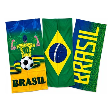 Toalha De Banho Bandeira Brasil 70 Cm Laune Haus Sortida Brasil Copa Do Mundo Toalha Seleção Brasileira Bandeira Verde E Amarelo