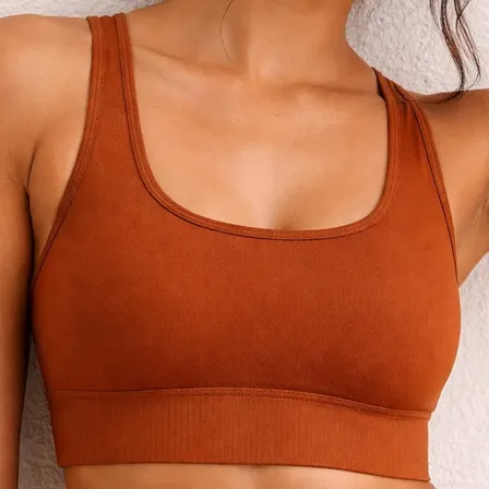 Top Feminino Esportivo Fitness Poliamida Sem Costura Delrio