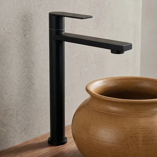 Torneira Banheiro Lavatório Água Fria Inox Preta Fosca Mesa Preto Fosco