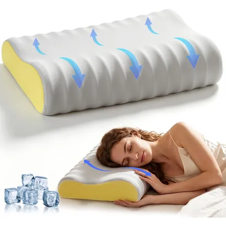 Travesseiro Refrescante Ehomfory Espuma De Memória Cervical Cinza