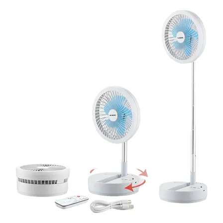 Ventilador de Pé B-Max BM-F1755 Recarregável com LED, 4 Velocidades e 21 cm